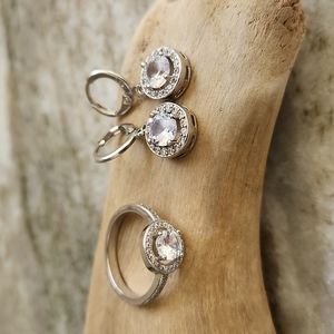Sterling earring and ring cz set